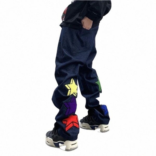 men's jeans stars embrodiery vibe style for men harajukuhigh street straight washed distressed casual denim trousers c5ff#, Blue
men's jeans stars embrodiery vibe style for men harajukuhigh street straight washed distressed casual denim trousers c5ff#, Blue