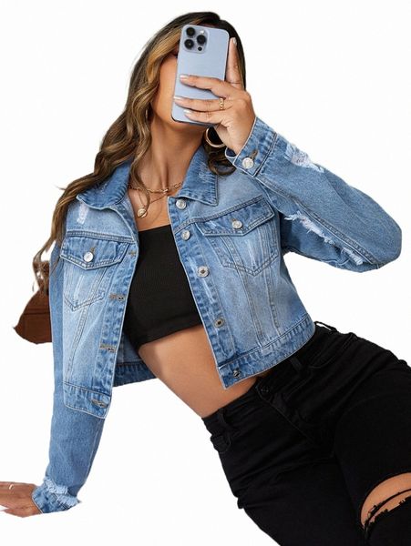 women's jackets ripped puff sleeve crop denim jacket q8dgrp#, Black;brown 
women's jackets ripped puff sleeve crop denim jacket q8dgrp#, Black;brown