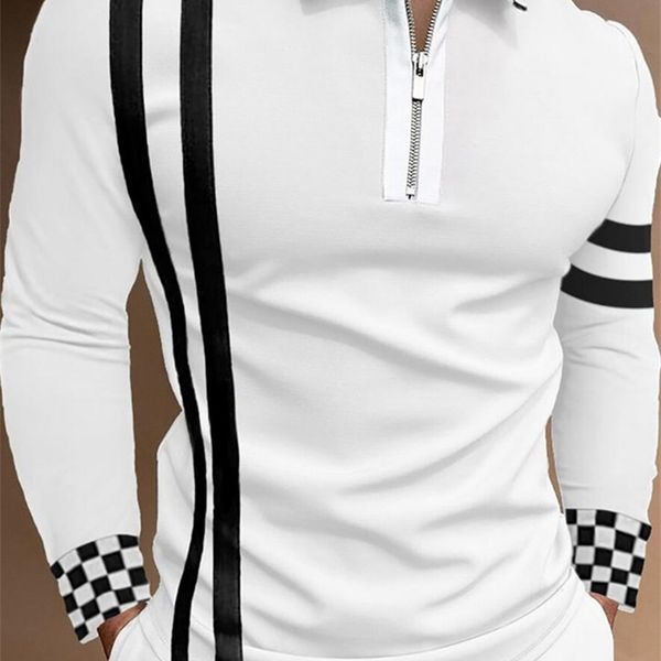 autumn men polo shirts casual fashion long sleeve polos turn-down collar zippers striped tees patchwork mens shirts 220317, White;black
autumn men polo shirts casual fashion long sleeve polos turn-down collar zippers striped tees patchwork mens shirts 220317, White;black