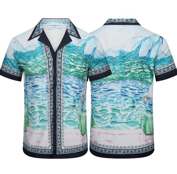 22ss casablanca new men's women's shirts couple short sleeve shirt mens casual designer shirts, White;black
22ss casablanca new men's women's shirts couple short sleeve shirt mens casual designer shirts, White;black