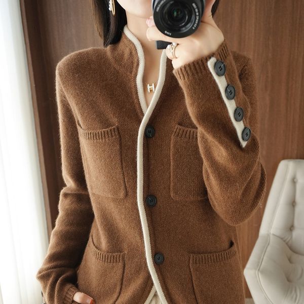 women's knits & tees cashmere cardigan women's fall/winter 2022 wool knit jacket stand collar korean style loose omen's, White
women's knits & tees cashmere cardigan women's fall/winter 2022 wool knit jacket stand collar korean style loose omen's, White