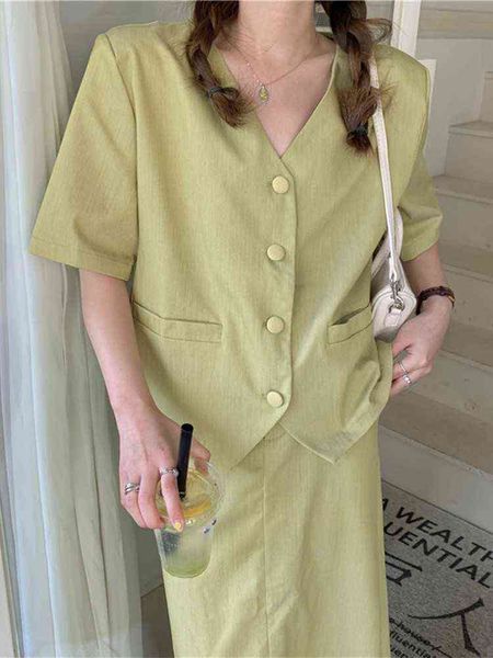 women summer elegant blazer skirts suit casual jackets high waist midi saya two pieces set femme fashion korean clothes new j220813, White;black
women summer elegant blazer skirts suit casual jackets high waist midi saya two pieces set femme fashion korean clothes new j220813, White;black