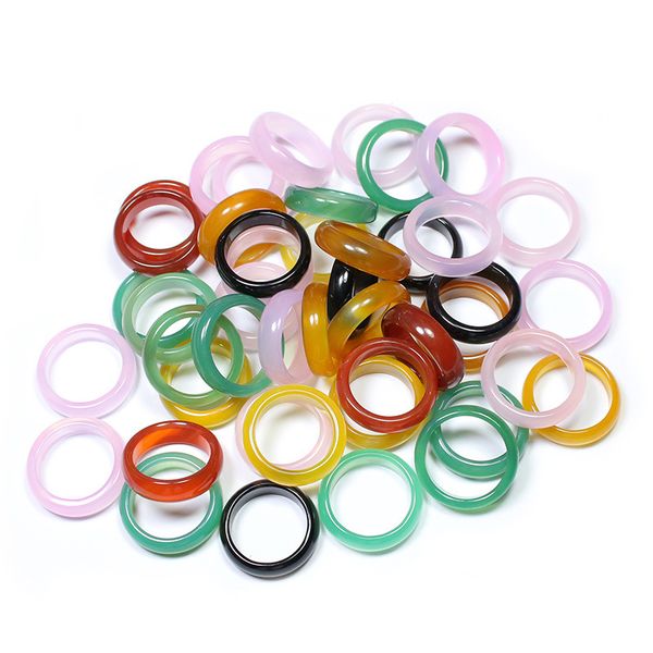 wide 6mm multicolor black green red agate created circle finger rings women ring party wedding jewelry, Golden;silver
wide 6mm multicolor black green red agate created circle finger rings women ring party wedding jewelry, Golden;silver