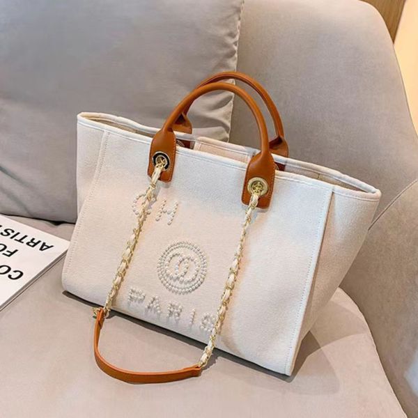 women's luxury fashion handbags evening bags brand ch pearl tote canvas beach bag designers female portable large capacity big handbag
women's luxury fashion handbags evening bags brand ch pearl tote canvas beach bag designers female portable large capacity big handbag