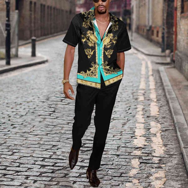 men shirts suit short sleeve trousers pants 2 piece set retro harajuku printing summer 2022 fashion male clothing leisure office t220819, Gray
men shirts suit short sleeve trousers pants 2 piece set retro harajuku printing summer 2022 fashion male clothing leisure office t220819, Gray