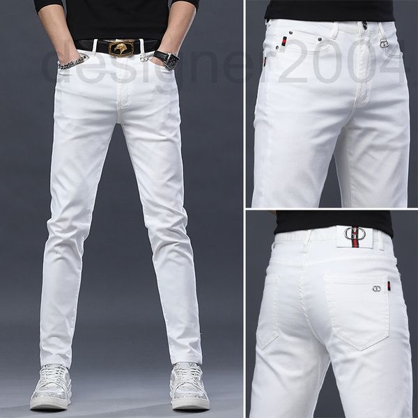 men's jeans designer spring summer white jeans pants men's casual youth elastic middle waist slim fit small leg fashion qsyz, Blue
men's jeans designer spring summer white jeans pants men's casual youth elastic middle waist slim fit small leg fashion qsyz, Blue