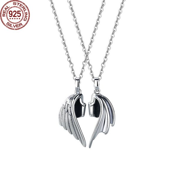 popular new devil and angel couple necklace strands sterling silver creative thai clavicle chain attractive personality pendant for women, Black
popular new devil and angel couple necklace strands sterling silver creative thai clavicle chain attractive personality pendant for women, Black