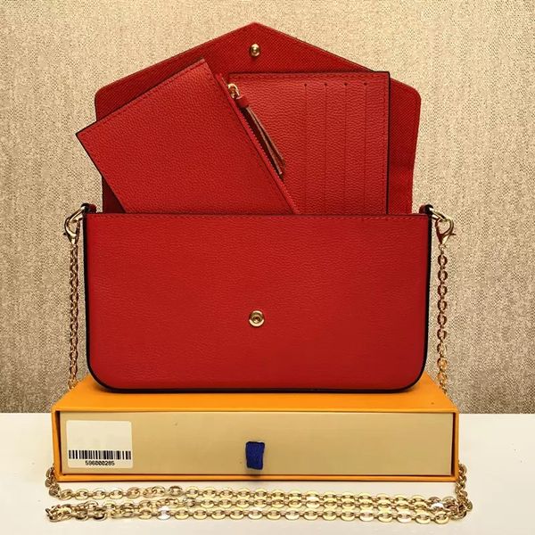 luxurys bag wallet favorite multi accessories women crossbody purse messenger bags handbags designers shoulder lady leather 3 pcs/set, Red;black
luxurys bag wallet favorite multi accessories women crossbody purse messenger bags handbags designers shoulder lady leather 3 pcs/set, Red;black