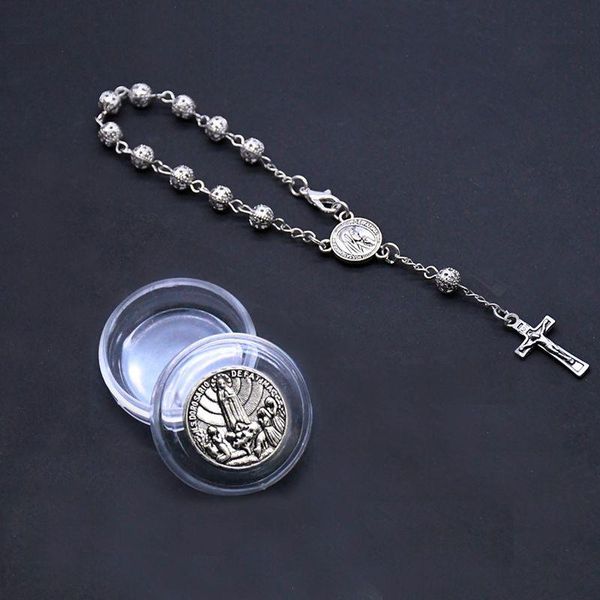 vintage hollow out metal beads strands cross rosary bracelet with box religious pray jewelry for men women, Black
vintage hollow out metal beads strands cross rosary bracelet with box religious pray jewelry for men women, Black
