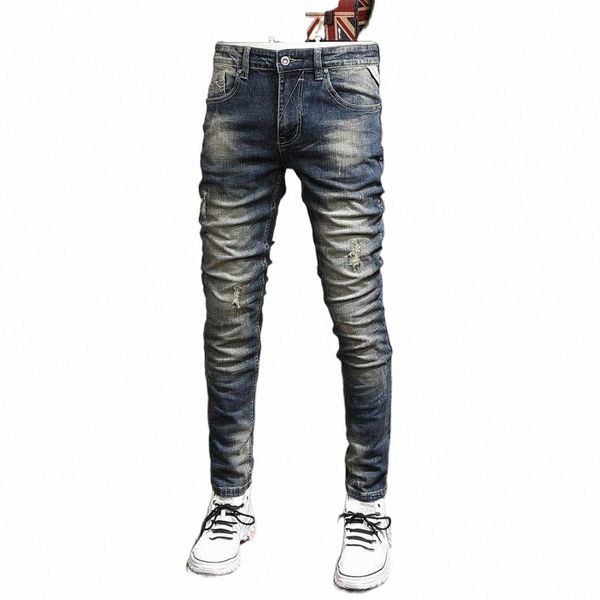men's jeans fashion streetwear men retro blue elastic slim fit ripped denim pants hombre italian vintage designer cotton long trousers
men's jeans fashion streetwear men retro blue elastic slim fit ripped denim pants hombre italian vintage designer cotton long trousers