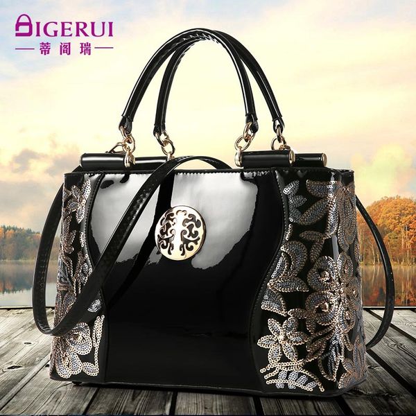 fashion bags bright patent leather handbag from europe and america trend