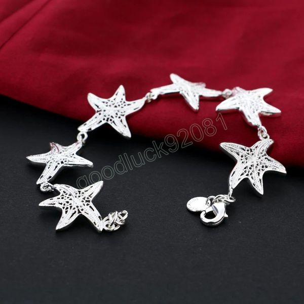 charm 925 silver color bracelets for women six starfish chain fashion wedding party christmas gifts lady fine jewelry, Golden;silver
charm 925 silver color bracelets for women six starfish chain fashion wedding party christmas gifts lady fine jewelry, Golden;silver