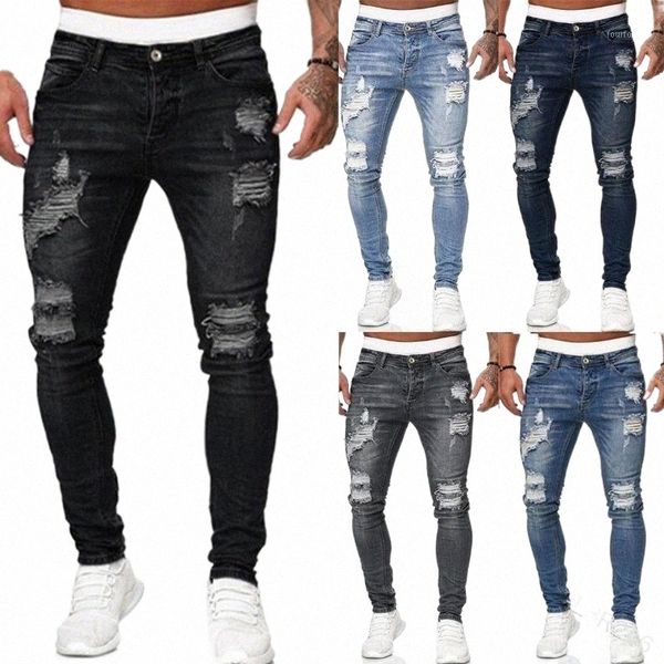men's jeans icclek autumn style denim trousers ripped black slim-fit men skinny stacked z7pd#, Blue
men's jeans icclek autumn style denim trousers ripped black slim-fit men skinny stacked z7pd#, Blue