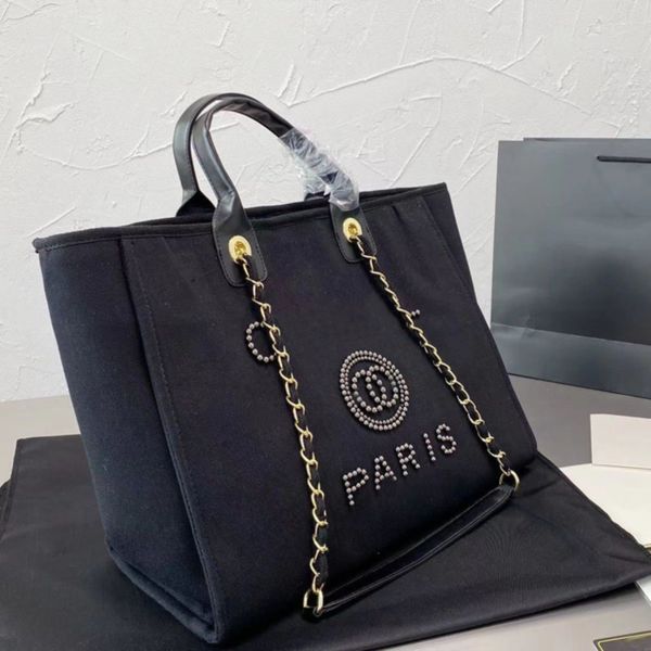 luxury classic women's handbags evening bags brand ch pearl tote canvas beach bag female portable large capacity big handbag designers
luxury classic women's handbags evening bags brand ch pearl tote canvas beach bag female portable large capacity big handbag designers