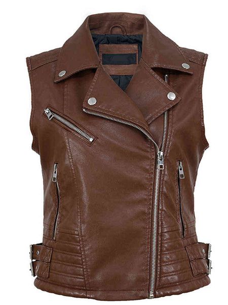 fmfssom 2022 spring autumn women faux leather vest punk style female moto biker sleeveless pu jacket warm soft brown waistcoat t220810, Black
fmfssom 2022 spring autumn women faux leather vest punk style female moto biker sleeveless pu jacket warm soft brown waistcoat t220810, Black