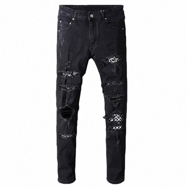 men's jeans black white patch holes ripped plus size slim fit skinny distressed stretch denim pants fashion male jeans1 a8c0#, Blue
men's jeans black white patch holes ripped plus size slim fit skinny distressed stretch denim pants fashion male jeans1 a8c0#, Blue