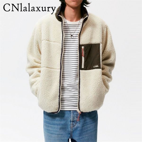 cnlalaxury winter men's thick warm cashmere lamb jacket coat man casual hooded oversized zipper outwear male 220819, Black;brown
cnlalaxury winter men's thick warm cashmere lamb jacket coat man casual hooded oversized zipper outwear male 220819, Black;brown