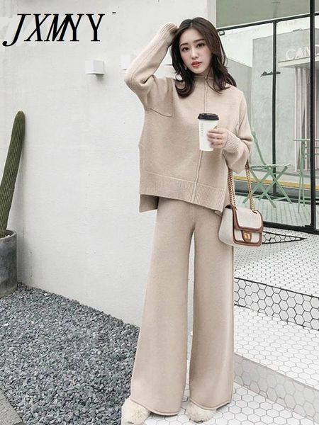 the drape knitting widelegged pants suit twopiece women winter cashmere sweater widelegged pants western style suits 220819, White
the drape knitting widelegged pants suit twopiece women winter cashmere sweater widelegged pants western style suits 220819, White