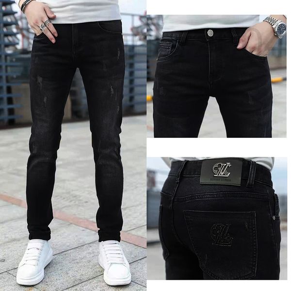men's jeans designer autumn black jeans slim fit casual elastic men's pants fashion brand high-end autumn youth dhwu, Blue
men's jeans designer autumn black jeans slim fit casual elastic men's pants fashion brand high-end autumn youth dhwu, Blue