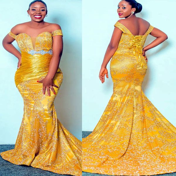 2022 plus size arabic aso ebi yellow luxurious mermaid prom dresses beaded crystals evening formal party second reception birthay engagement, Black
2022 plus size arabic aso ebi yellow luxurious mermaid prom dresses beaded crystals evening formal party second reception birthay engagement, Black