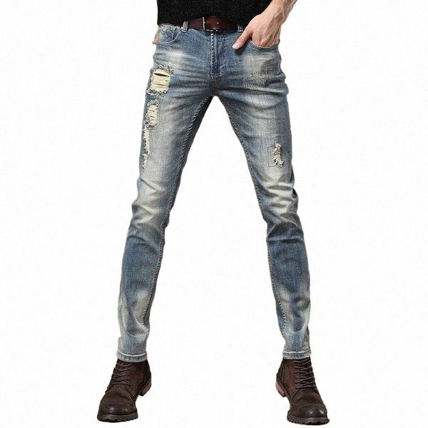 men's jeans blue ripped men cotton slim fit pencil pants korean style streetwear distressed denim trousers u0cg#
men's jeans blue ripped men cotton slim fit pencil pants korean style streetwear distressed denim trousers u0cg#