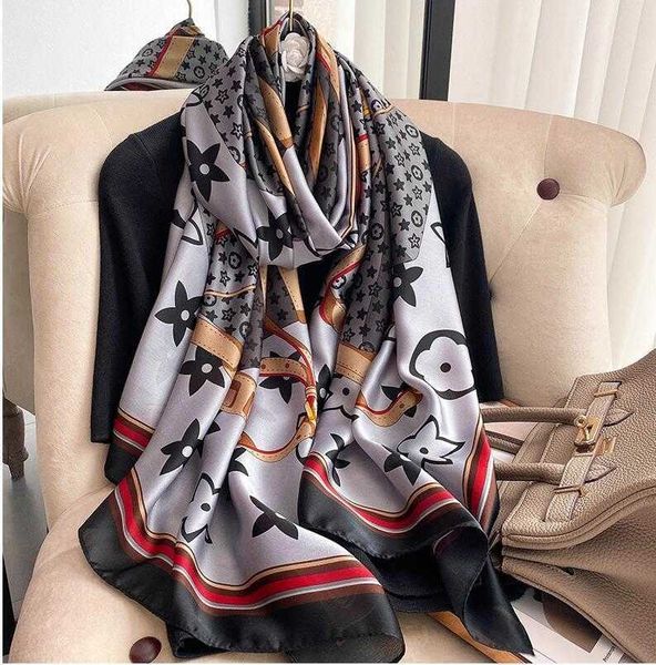 brand silk scarf for women shawls wraps fashion large size soft beach stoles foulard echarpe hijabs 180x90cm, Blue;gray
brand silk scarf for women shawls wraps fashion large size soft beach stoles foulard echarpe hijabs 180x90cm, Blue;gray