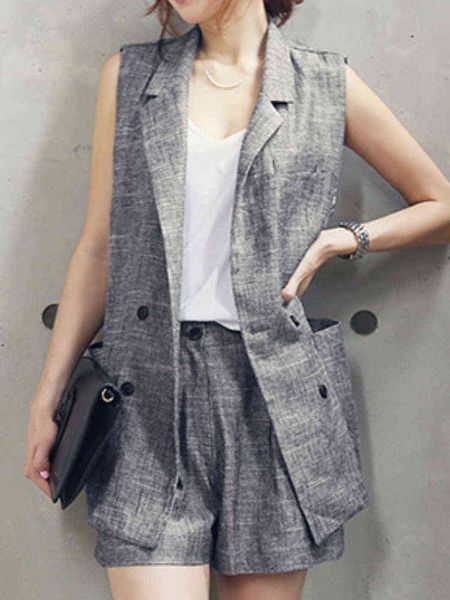 women summer elegant casual shorts suit sleeveless blazer vest high waist pants 2 piece set female fashion korean clothing j220813, White;black
women summer elegant casual shorts suit sleeveless blazer vest high waist pants 2 piece set female fashion korean clothing j220813, White;black