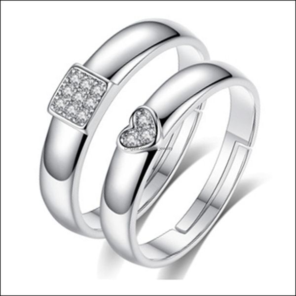 couple rings fashion love ring sier-plated love-shaped creative square opening adjustable party gift jewelry drop delivery bdejewelry dhq3s, Silver
couple rings fashion love ring sier-plated love-shaped creative square opening adjustable party gift jewelry drop delivery bdejewelry dhq3s, Silver