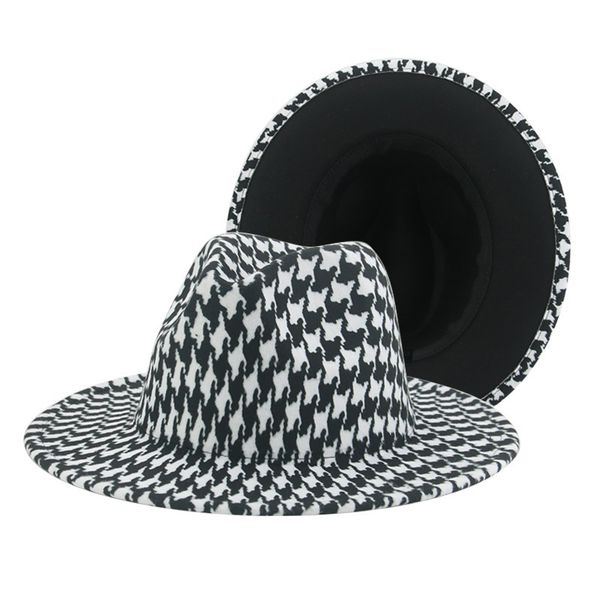 fedoras winter women hats houndstooth plaid patchwork for fashion men felted fedora hat chapeau femme 220819, Blue;gray
fedoras winter women hats houndstooth plaid patchwork for fashion men felted fedora hat chapeau femme 220819, Blue;gray