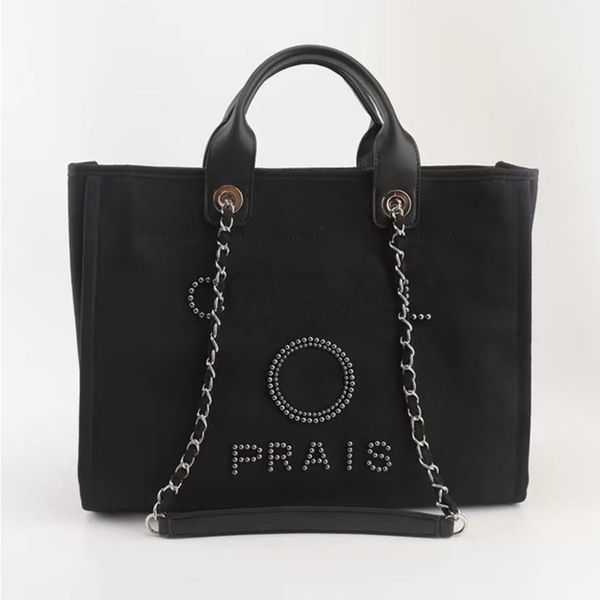luxury classic women's evening bags brand ch handbags pearl tote canvas beach bag designers female portable shoulder large capacity big, Black;red
luxury classic women's evening bags brand ch handbags pearl tote canvas beach bag designers female portable shoulder large capacity big, Black;red
