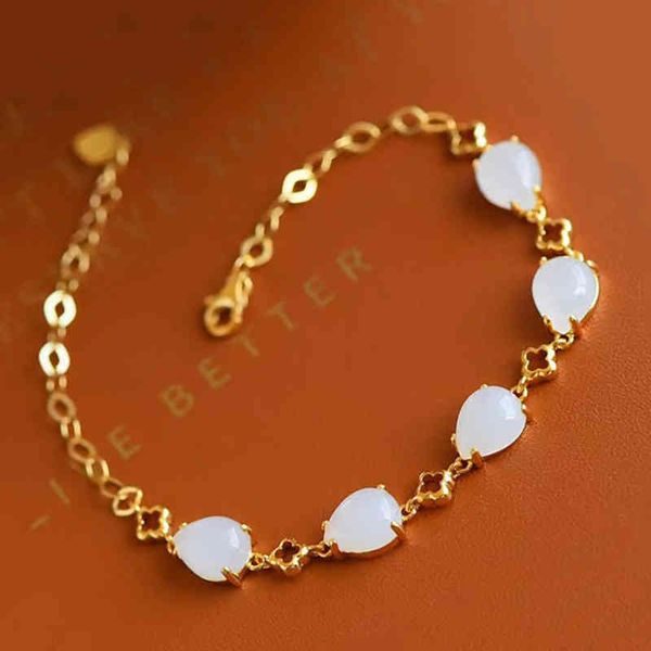 bangle designer ancient method gold craft inlaid natural hetian jade water drop geometric bracelet retro exquisite elegant ladies silver jew, Black
bangle designer ancient method gold craft inlaid natural hetian jade water drop geometric bracelet retro exquisite elegant ladies silver jew, Black