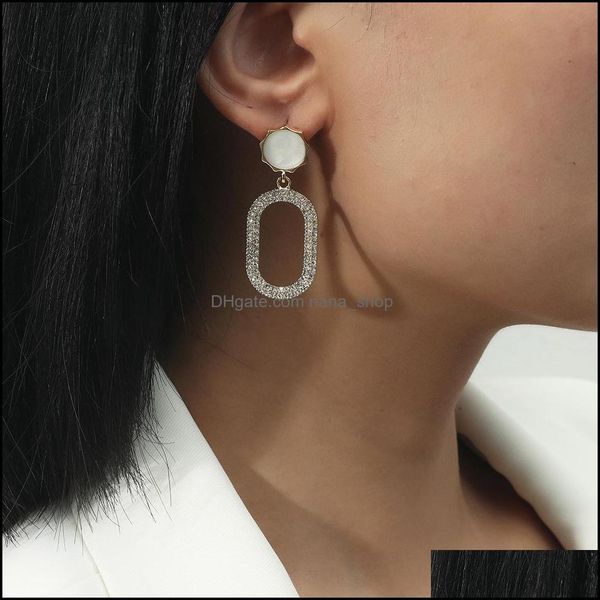 charm womens temperament long geometric earrings fashion hollow oval fl diamond exaggerated jewelry drop delivery 2021 nanashop dhhwa, Golden 
charm womens temperament long geometric earrings fashion hollow oval fl diamond exaggerated jewelry drop delivery 2021 nanashop dhhwa, Golden