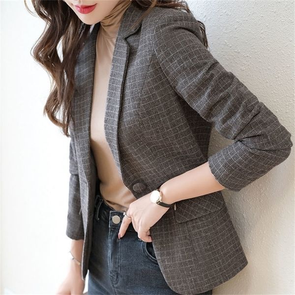 women blazer spring autumn long sleeve lattice casual fashion temperament elegant streetwear loose chic basic jackets 220819, Black;brown
women blazer spring autumn long sleeve lattice casual fashion temperament elegant streetwear loose chic basic jackets 220819, Black;brown