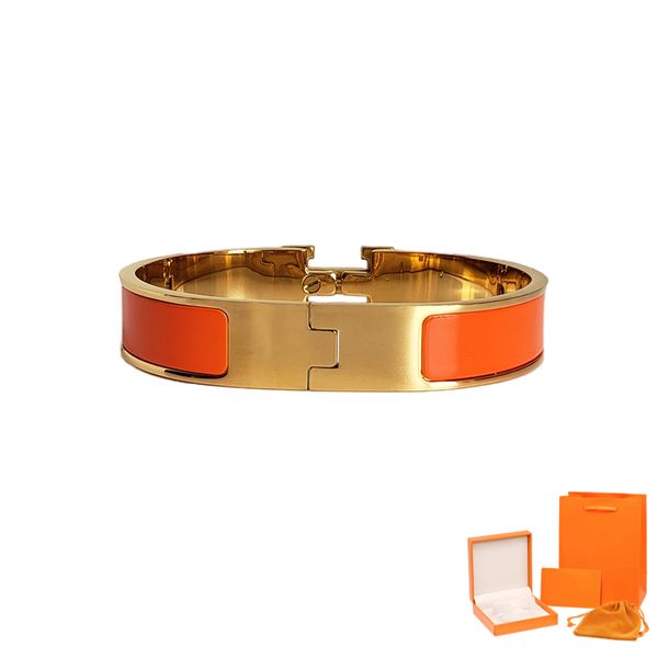 

classic h bangle men women 18k gold letter bracelets luxury design jewelry colorfast hypoallergenic birthday gift, Black