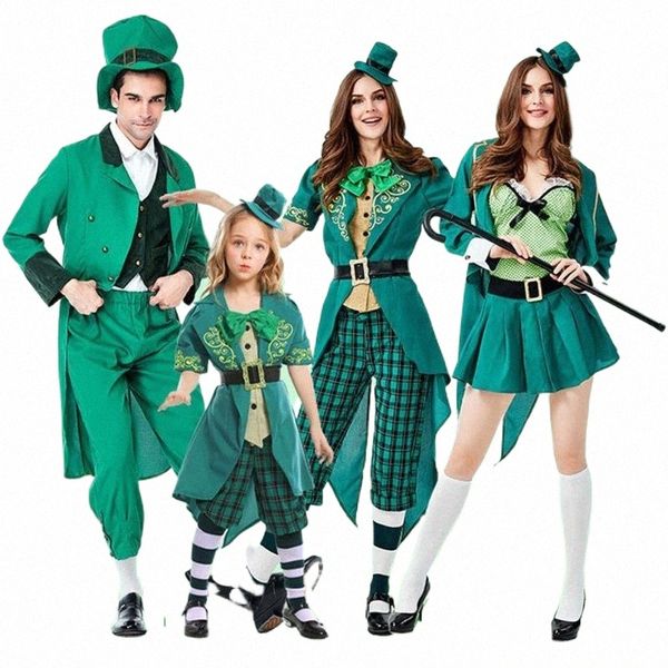 

theme costume irish family group leprechaun child st patrick's day elf outfit fancy clothes hat pants suit for men z8kx#, Black;red