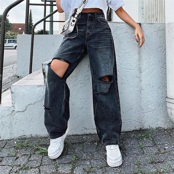 ripped women jeans wide leg long pants ladies black jeans fashion loose high waist vintage denim pants hole korean women trouser 220819, Blue
ripped women jeans wide leg long pants ladies black jeans fashion loose high waist vintage denim pants hole korean women trouser 220819, Blue