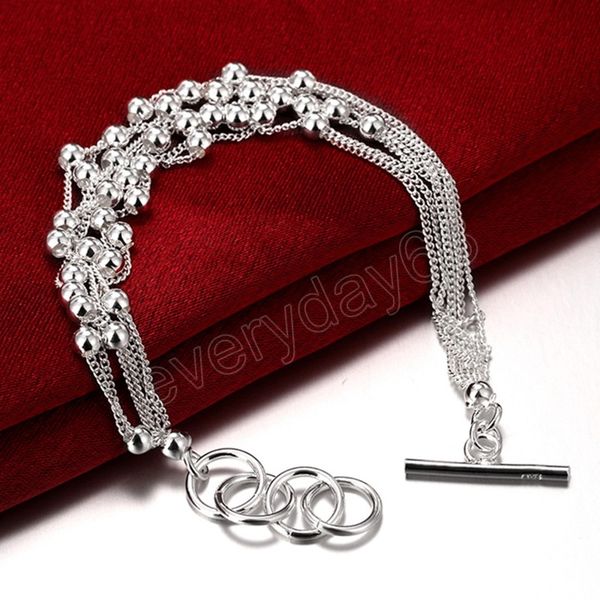 925 sterling silver smooth beads multi-chain bracelet for woman charm wedding engagement fashion party jewelry, Golden;silver
925 sterling silver smooth beads multi-chain bracelet for woman charm wedding engagement fashion party jewelry, Golden;silver