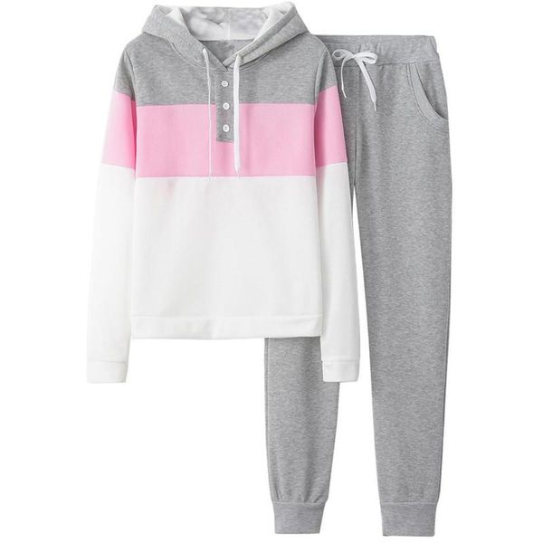 women's two piece pants womens tracksuit hooded longsleeved sportwear twopiece set fleece splicing long pants suit ropa de mujer 220819, White
women's two piece pants womens tracksuit hooded longsleeved sportwear twopiece set fleece splicing long pants suit ropa de mujer 220819, White