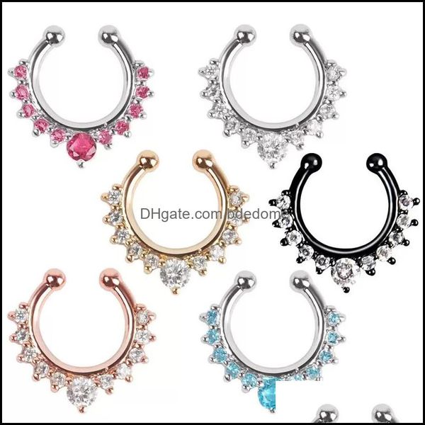 nose rings studs zircon fake septum piercing ring hoop for girl men faux body clip jewelry non pierced drop delivery 2021 bdedome dhtfl, Silver
nose rings studs zircon fake septum piercing ring hoop for girl men faux body clip jewelry non pierced drop delivery 2021 bdedome dhtfl, Silver
