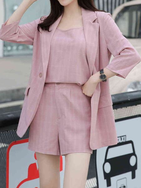 women spring summer elegant casual blazer with long sleeves jacket brstrap brshorts 3piece set female fashion outfit clothing j220813, White;black
women spring summer elegant casual blazer with long sleeves jacket brstrap brshorts 3piece set female fashion outfit clothing j220813, White;black