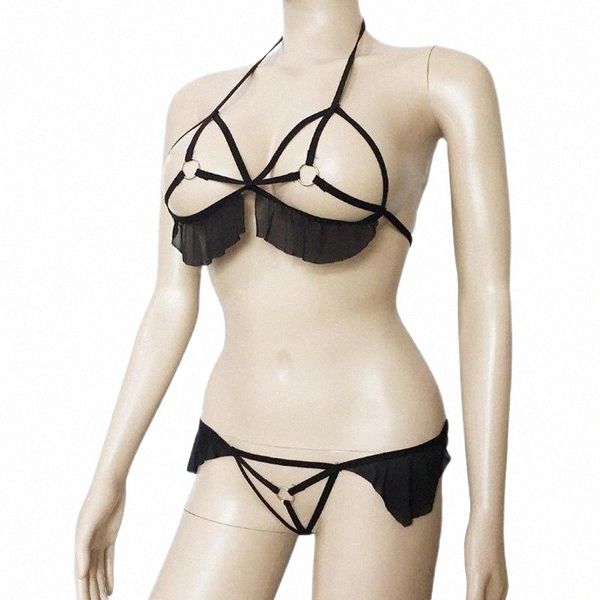 bras sets lingerie set strappy bra and thong with metal rings lace trim open breast crotchless fantasy bikini underwear c9c2#, Red;black
bras sets lingerie set strappy bra and thong with metal rings lace trim open breast crotchless fantasy bikini underwear c9c2#, Red;black