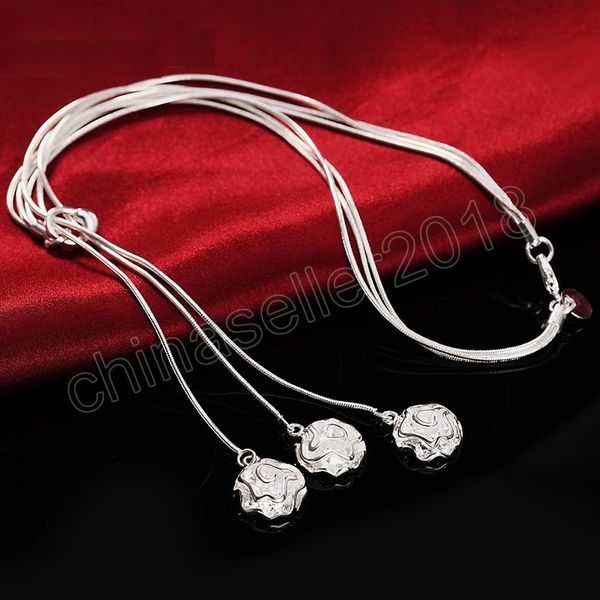 925 sterling silver snake chain three rose flows pendant necklace for women fashion wedding charm jewelry
925 sterling silver snake chain three rose flows pendant necklace for women fashion wedding charm jewelry