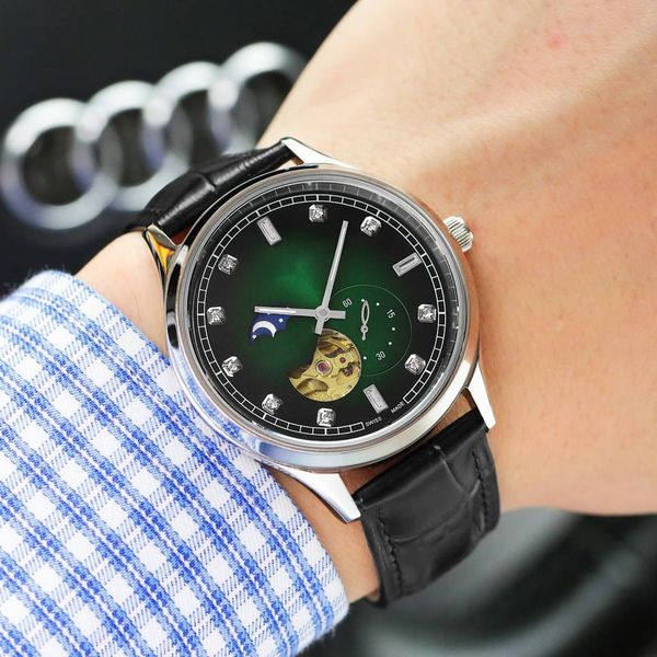 men's watch leather limited edition 42mm disc diamond elegant fashion distinguished multifunctional waterproof business relogio mangio, Slivery;brown
men's watch leather limited edition 42mm disc diamond elegant fashion distinguished multifunctional waterproof business relogio mangio, Slivery;brown