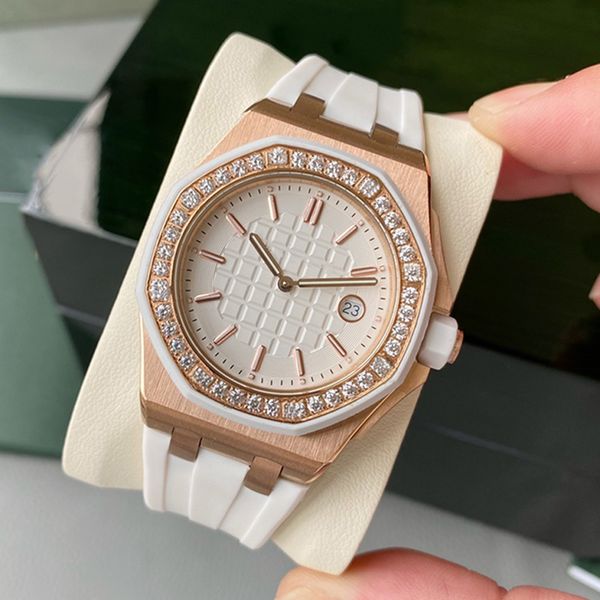 women watch 37mm quartz movement watches for ladies rubber strap diamonds bezel wristwatches wristwatch montre de luxe multiple colours wate, Slivery;brown
women watch 37mm quartz movement watches for ladies rubber strap diamonds bezel wristwatches wristwatch montre de luxe multiple colours wate, Slivery;brown
