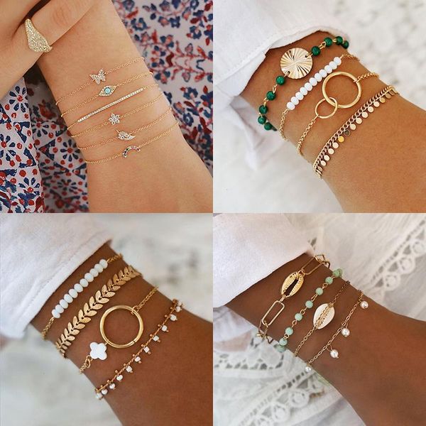 women boho geometric chain strand bracelets set on hand for female crystal moon butterfly leaves charm bangle bohemia jewelry, Black
women boho geometric chain strand bracelets set on hand for female crystal moon butterfly leaves charm bangle bohemia jewelry, Black