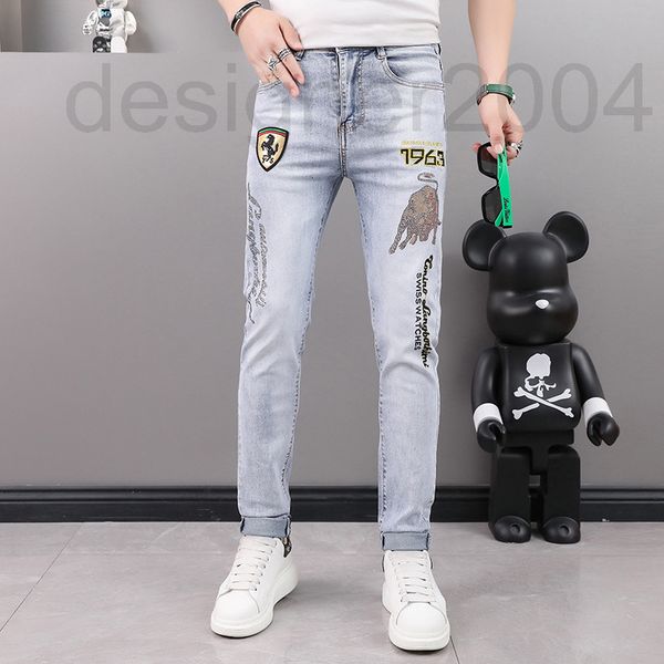 men's jeans designer summer jeans men's golden bull drill embroidered tiktok net red elastic slim pants h8f2, Blue
men's jeans designer summer jeans men's golden bull drill embroidered tiktok net red elastic slim pants h8f2, Blue