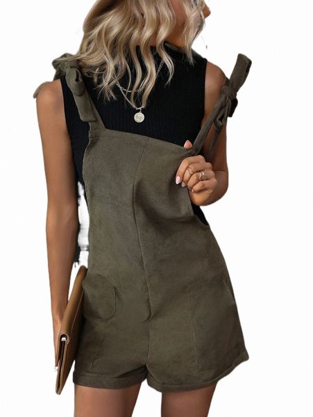 tie shoulder roll up hem corduroy overall romper without tank y9fj#, Black;white
tie shoulder roll up hem corduroy overall romper without tank y9fj#, Black;white