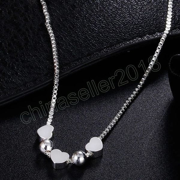 925 sterling silver smooth beads love heart pendant box chain necklace for women fashion wedding charm jewelry
925 sterling silver smooth beads love heart pendant box chain necklace for women fashion wedding charm jewelry