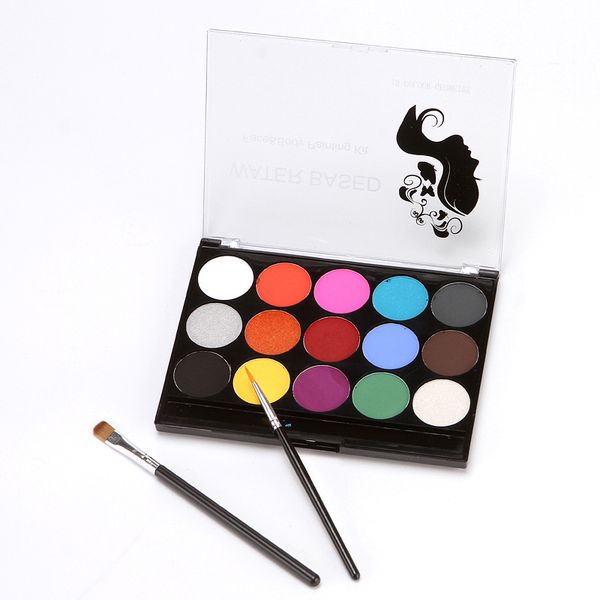 water based halloween makeup face body paint 15 colors non toxic safe painting oil palette with brush kit christmas party cosmetic palettes
water based halloween makeup face body paint 15 colors non toxic safe painting oil palette with brush kit christmas party cosmetic palettes
