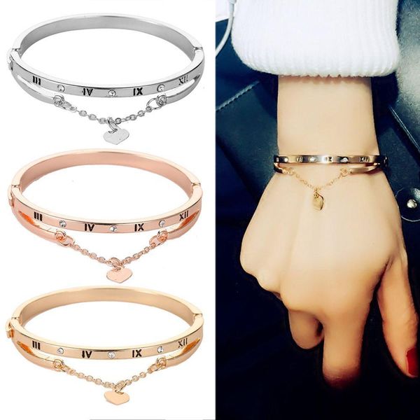 luxury rose gold stainless steel strand bracelets bangles female heart forever love brand charm bracelet for women famous jewelry, Black
luxury rose gold stainless steel strand bracelets bangles female heart forever love brand charm bracelet for women famous jewelry, Black